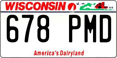 WI license plate 678PMD