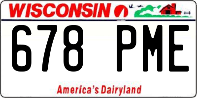 WI license plate 678PME