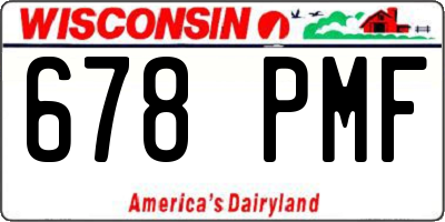 WI license plate 678PMF