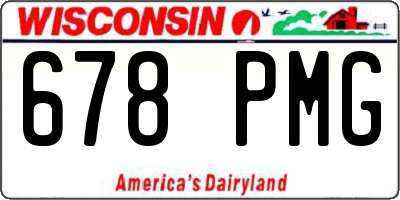 WI license plate 678PMG
