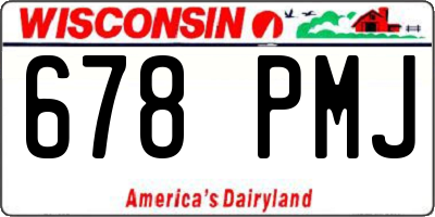 WI license plate 678PMJ
