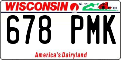WI license plate 678PMK