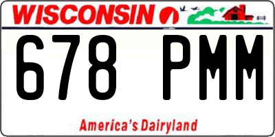WI license plate 678PMM