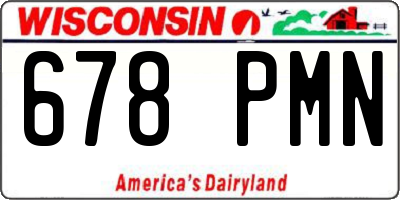 WI license plate 678PMN