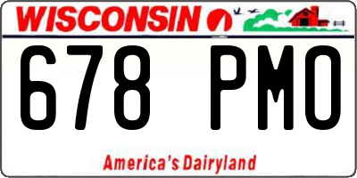 WI license plate 678PMO
