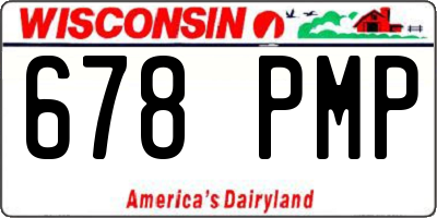 WI license plate 678PMP