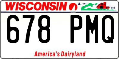 WI license plate 678PMQ