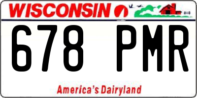 WI license plate 678PMR
