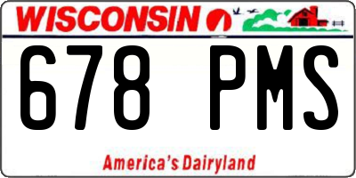 WI license plate 678PMS
