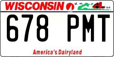 WI license plate 678PMT