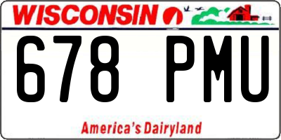 WI license plate 678PMU