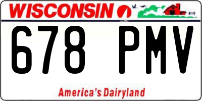 WI license plate 678PMV