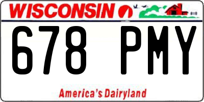WI license plate 678PMY