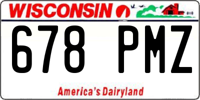 WI license plate 678PMZ