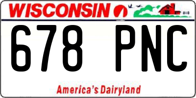 WI license plate 678PNC