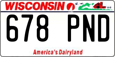 WI license plate 678PND