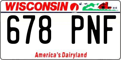 WI license plate 678PNF