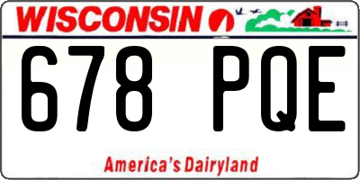 WI license plate 678PQE