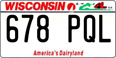 WI license plate 678PQL