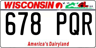 WI license plate 678PQR