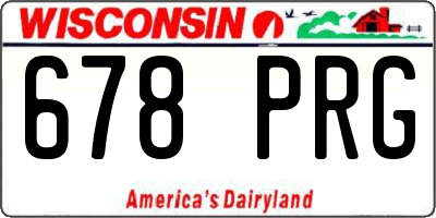 WI license plate 678PRG