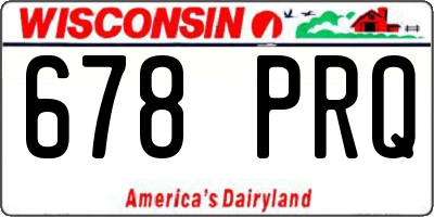 WI license plate 678PRQ