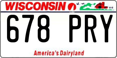 WI license plate 678PRY