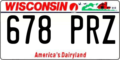 WI license plate 678PRZ