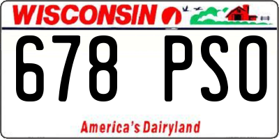 WI license plate 678PSO