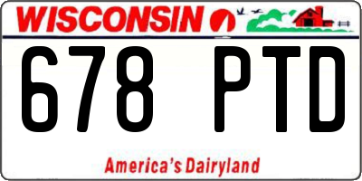 WI license plate 678PTD