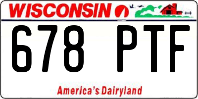 WI license plate 678PTF