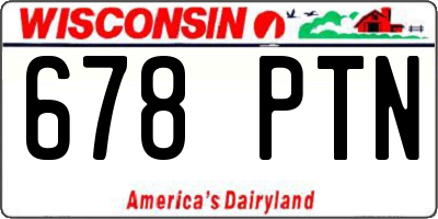 WI license plate 678PTN