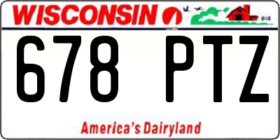 WI license plate 678PTZ