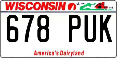 WI license plate 678PUK