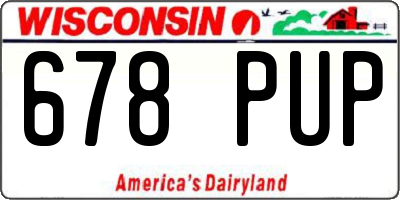 WI license plate 678PUP