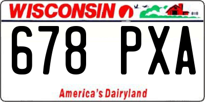WI license plate 678PXA
