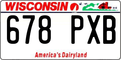WI license plate 678PXB