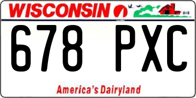 WI license plate 678PXC