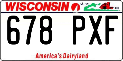 WI license plate 678PXF