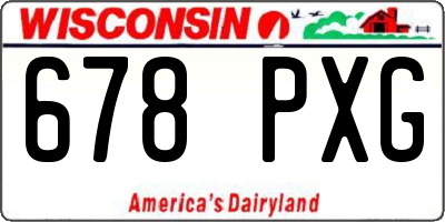 WI license plate 678PXG