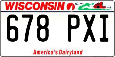 WI license plate 678PXI