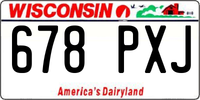 WI license plate 678PXJ