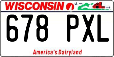 WI license plate 678PXL