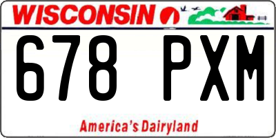 WI license plate 678PXM