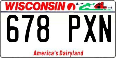 WI license plate 678PXN