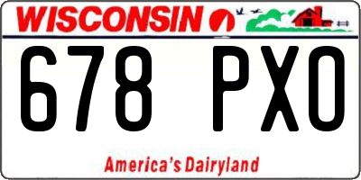 WI license plate 678PXO