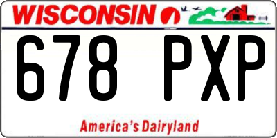 WI license plate 678PXP