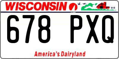 WI license plate 678PXQ