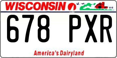 WI license plate 678PXR