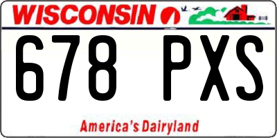 WI license plate 678PXS